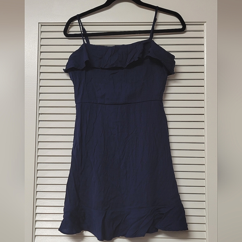 Altar'd State - Blue Ruffle Spaghetti Strap Mini Dress With Back Zipper